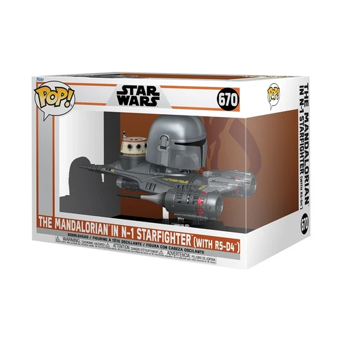 Funko POP! Rides Deluxe Star Wars Mandalorian in N-1 Starfighter Figure (#670)