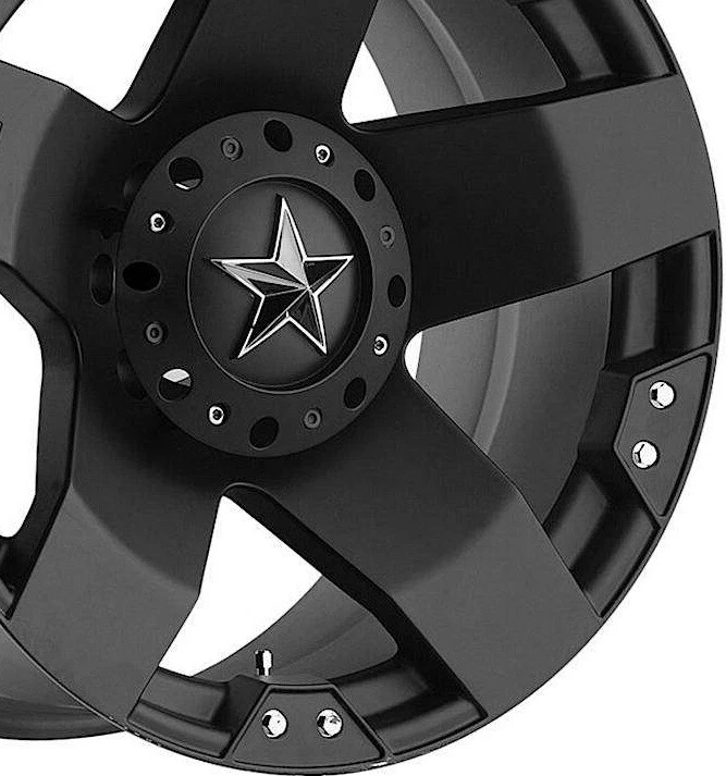 24X12 BLACK XD775 WHEELS RIMS ROCKSTAR WRANGLER GLADIATOR DEEP 24" FUEL RHINO Foto 3 de 4