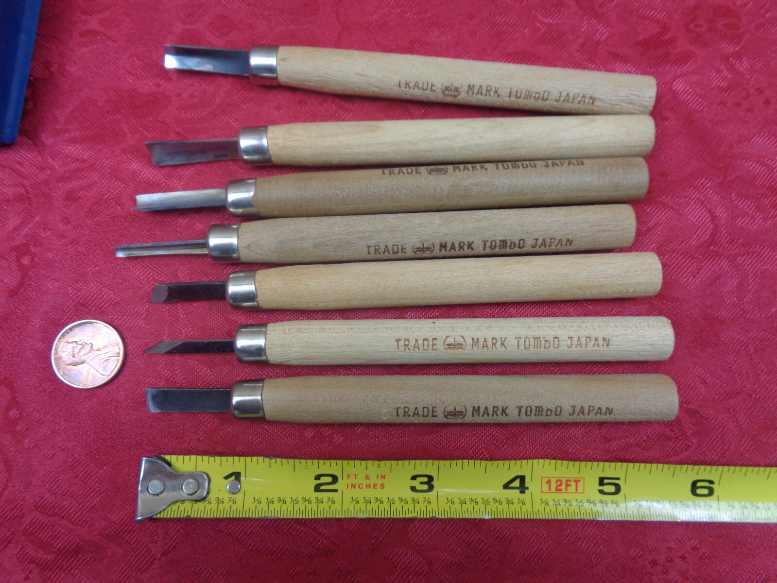 Tombo Japanese Wood Carving Knife Set 7 knives W/ Case eBay