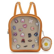 Cute Ita Bag Pin Display Backpack with 2 Inserts for Pins Novelty Toast Shape...