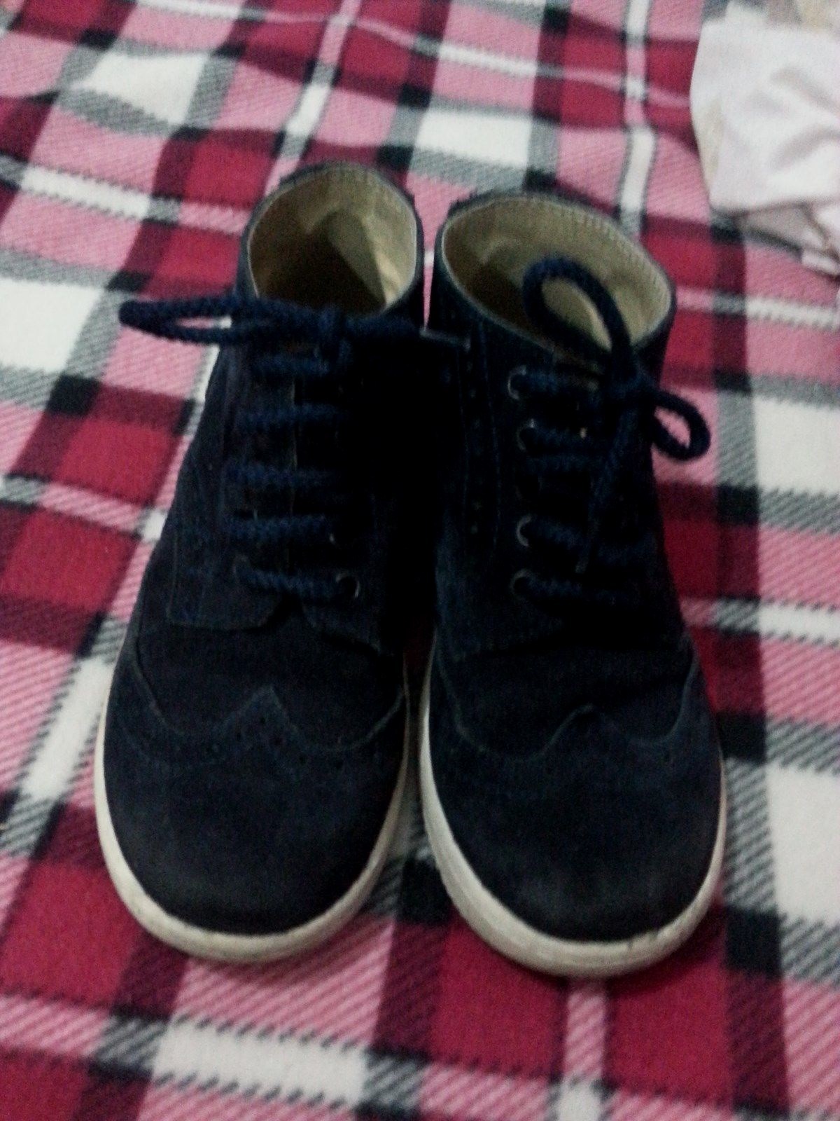 Lotto 573 VERA PELLE scarpe bimbo bambino made in italy n 29 blu scarponcino