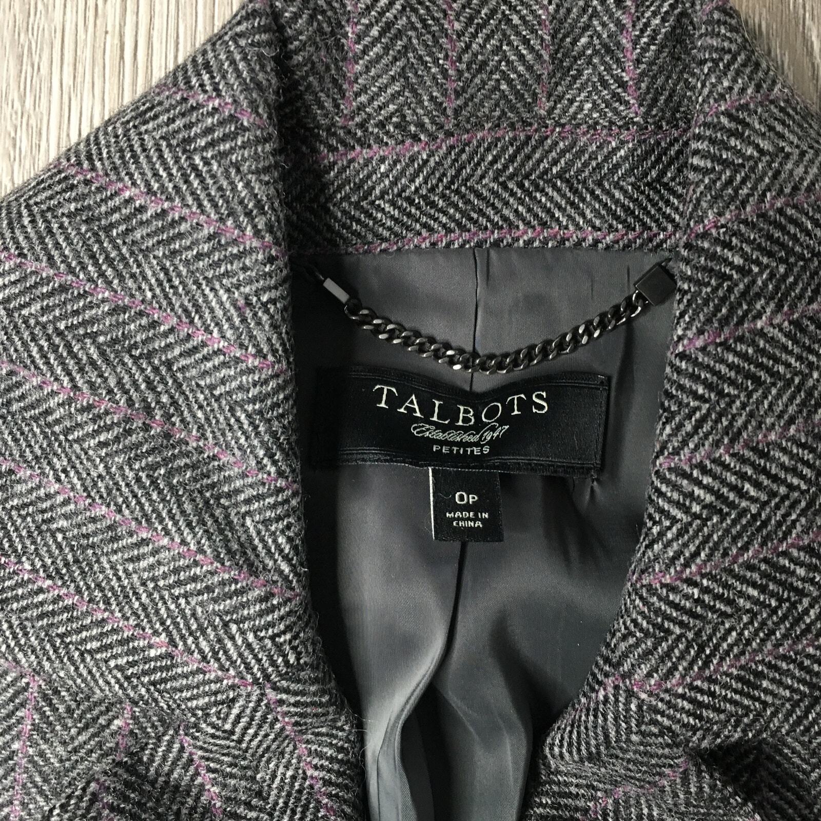 Talbots Single Breasted Lined Herringbone Wool Bl… - image 3