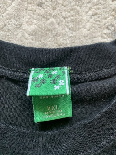 womens black crewneck t shirt irish flag three leaf clover Sz 2XL - Picture 3 of 7