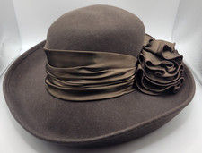 Vintage Betmar New York - 100 Wool Brown Hat with Silk Sash