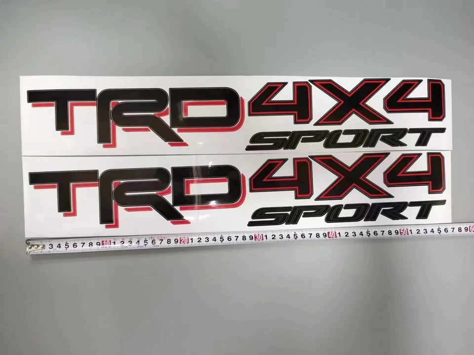 2PCs TRD 4x4 Sport Decal Set 2016 - 2020 Tacoma Tundra Truck Sticker Red Black - Image 3 of 4