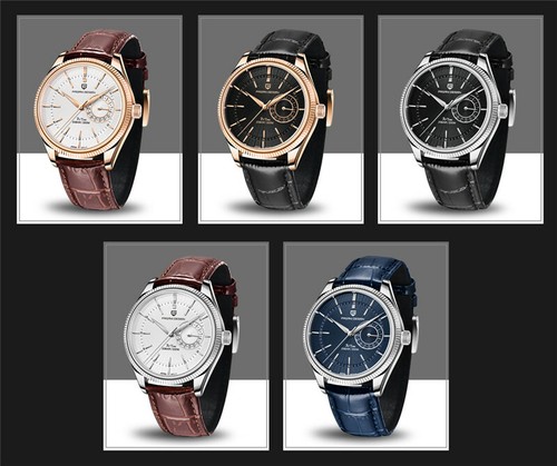 2021 PAGANI DESIGN Luxury Quartz Watch for Men Wrist Watch Leather Japan VH65 - Foto 1 di 17