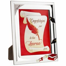 Cornice Porta Foto 15 x 20 In Argento Regalo Laurea ELITE Made in Italy