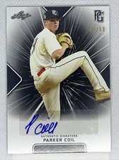 2021 LEAF PERFECT GAME PARKER COIL BLACK PAPER AUTO # 42/50