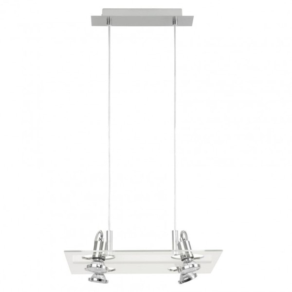 Eglo Focus Pendelleuchte GU10 Halogen 4 Flammig Je 50W/230V Silber Glas-image