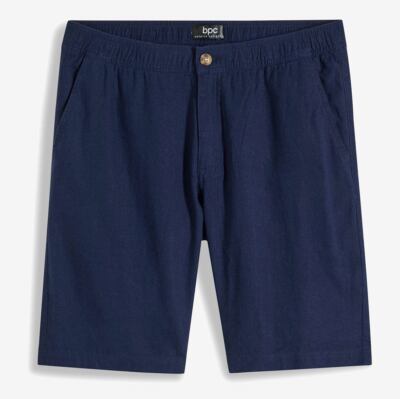Chino-Bermuda mit Leinenanteil Gr. 64 Dunkelblau Herren Sommerliche Shorts Neu