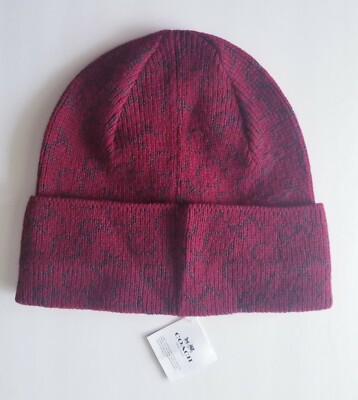 Coach Red Knit Beanie Buy COACH Red Embossed C Knit Beanie from Next USA main image 2