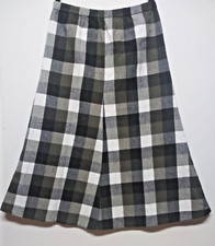 Vintage 70s Plaid Skirt A LIne Tartan Plaid Flannel Sz M/L Long Midi green black