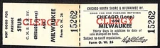Chicago North Shore & Milwaukee RY "Clergy" Ticket w/ Stub Milwaukee #15262