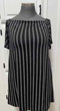 West Loops Women's Black & White Thin Line Striped Dress Size- XXL nwt