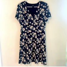 Ann Taylor Factory Floral Crossover Front Chiffon Dress Size MP