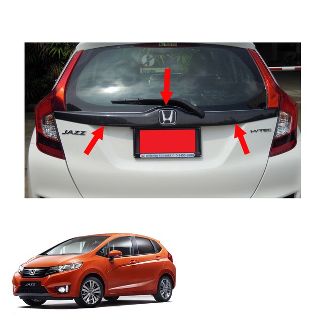 Trim Tailgate Rear Door Accent Carbon Black Cover For Honda Jazz Fit 14 2015 17 eBay