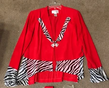 TALLY TAYLOR 3 Piece Suit Red Formal Dress Size 10 Animal Print #2