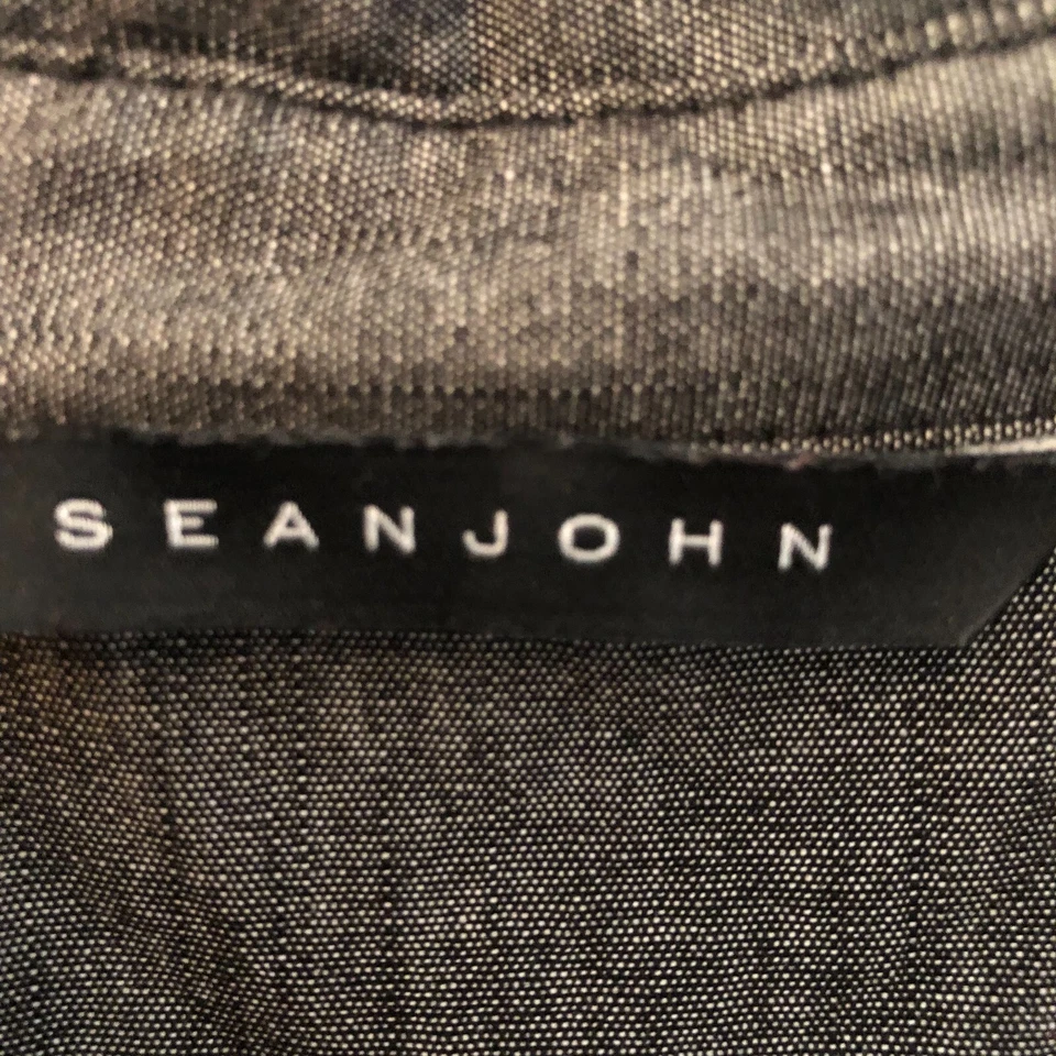 Sean John Men Short Sleeve Polo Shirt size L Large Gray Brown Stretch - Image 2 of 4