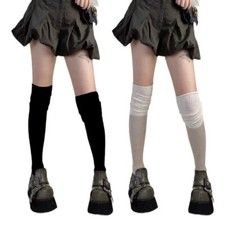 Women Knee High Knit Crochet Knee Sleeve Leg Socks Long Leg Warmers Calf Warmers