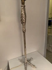 Silver Plated Antique Bronze Stork Ostrich Bird Leg Lamp probably P.E. Guerin