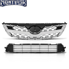 Chrome Front Bumper Upper Lower Grille Set Fit For 2011-2013 Toyota Corolla