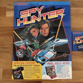 Spy Hunter Nintendo NES Foldable Promo Poster Insert & Instruction Manual Nice!