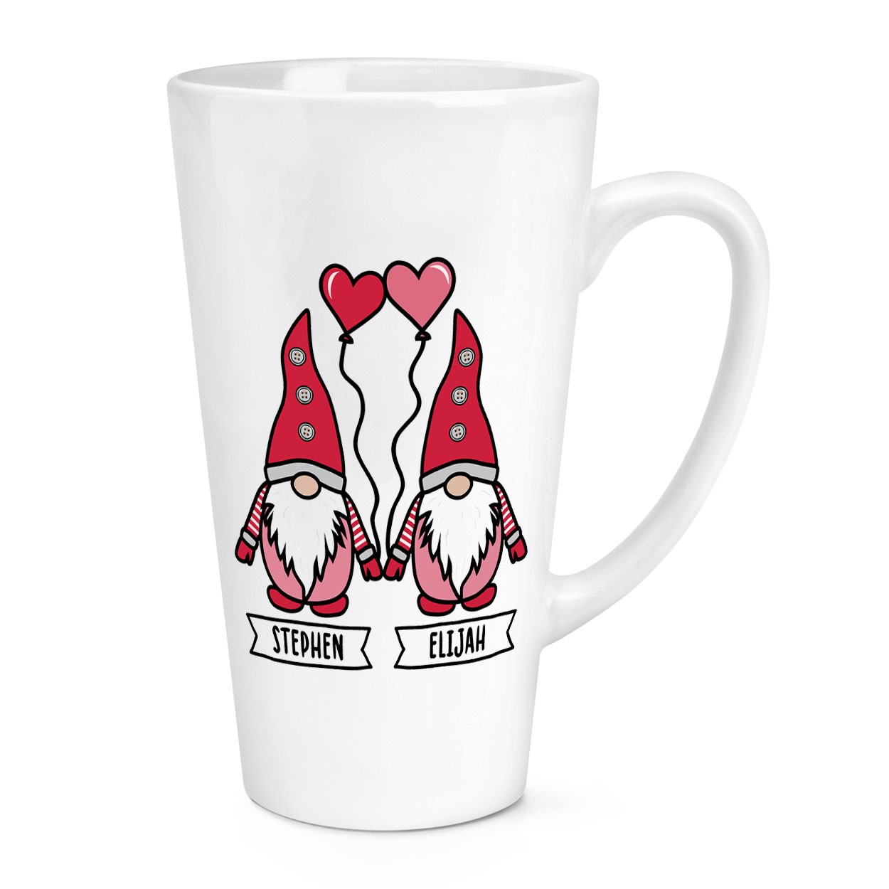 Personalised Gonk Gnome Men Valentines 17oz Large Latte Mug Cup Christmas Cute