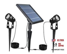 Solar-Powered Cast Aluminium LED Spotlight for Outdoor Garden Yard Warm White