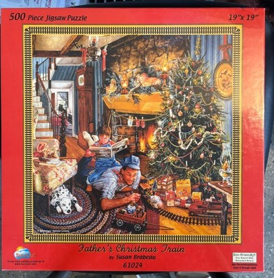Father's Christmas Train 500 Piece Jigsaw Puzzle 19'' x 19'' Sealed Susan Brabeau