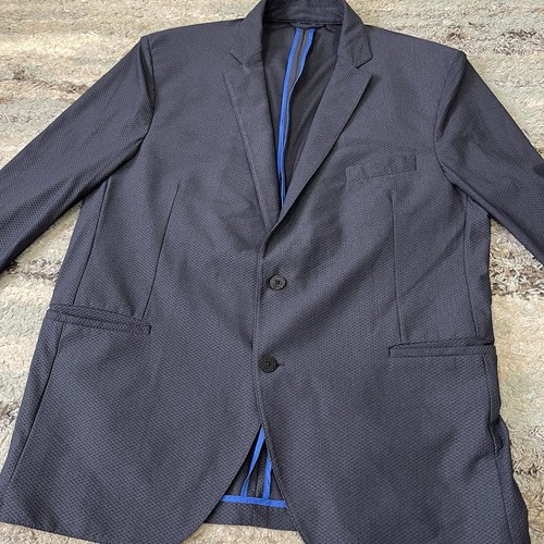 TWILLORY Air Blazer Mens 48R Dark Blue Stretch Mesh Fabric Sportwear Coat READ! - Picture 3 of 12