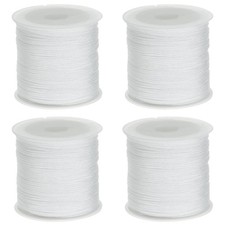 4 Rolls Nylon String Cord 45 Yards 0.8mm Nylon Cord Beading White