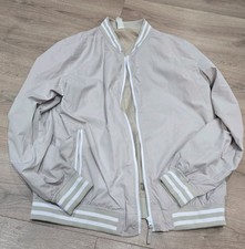 Bomber Varsity London Branded Stripe Long Sleeve Jacket Mens Brown Size XL