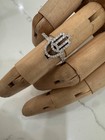 1.00ct Cubic Zirconia White Silver Set Womens Hamsa Ring Size 7 — photo 2