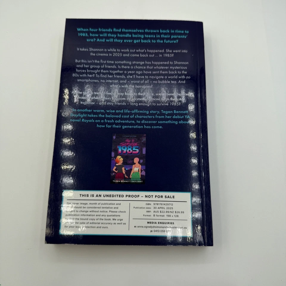 How to Survive 1985 by Tegan Bennett Daylight Paperback Book uncorrected proof - Image 3 of 4