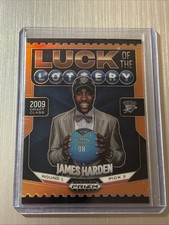 2024-25 Prizm Black Luck of the Lottery Orange Numbered /49 James Harden #11
