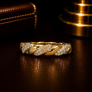 Authentic Twisted Pave Braided Wedding Band Round Lab Grown Diamond 0.55 CT 925 Silver EVS