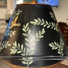 Vintage High Quality French Country Metal Lamp 28” Painted Birds And Foliage — photo 3