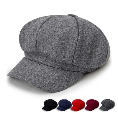 BRANDED Ladies Women Girl Wool Blend Baker Boy Peaked Cap Newsboy Hat Retro Beret Cap