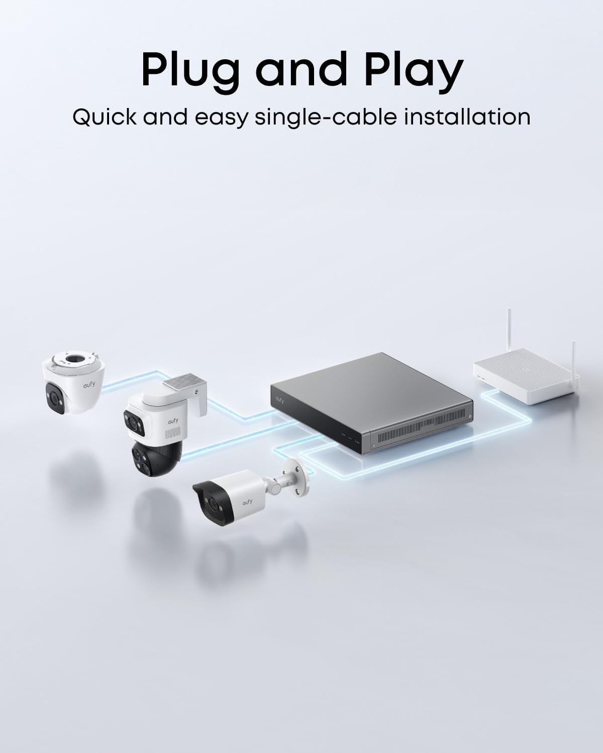 eufy PoE Turret Security Camera E41, NVR Add On Cam, 4K UHD, Color Night Vision