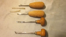 Mix of 4 Carpentry Chisels for Wood Carving