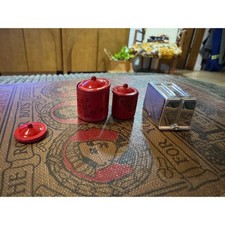 Vintage Dollhouse Kitchen Miniature Toy Dishes, Canisters, Toaster Metal