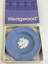 New Vintage Wedgwood Jasperware Blue Roman Chariot Maden Ashtray Dish 4.5”