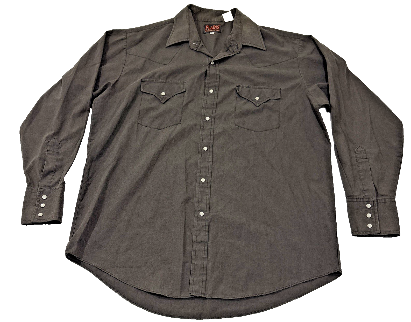 Plains Western Wear Men’s Large Black Pearl Snap Long Sleeve Western Rodeo Shirt