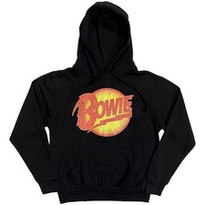 Image of David Bowie Hoodie Vintage Diamond Dogs Logo new Official Unisex Black Pullover