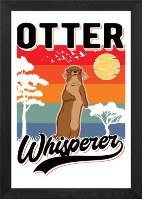 Otter Geschenk Seeotter gerahmtes Wandbild Poster Leinwanddruck Bild