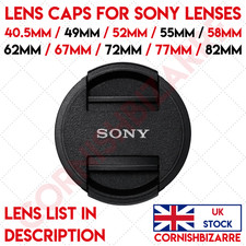 LENS CAP FOR SONY 40.5MM 49MM 52MM 55MM 58MM 62MM 67MM 72MM 77MM 82MM THREAD UK