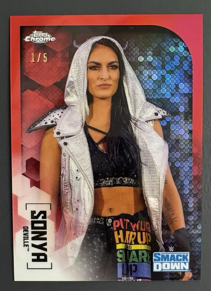 2020 WWE Topps Chrome Sonya Deville Red Refractor /5 - Image 3 of 4