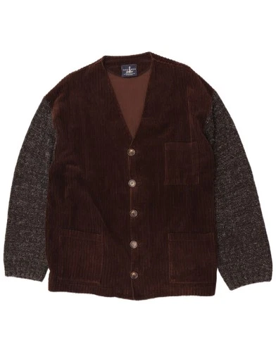 NANI BON Mens Corduroy Jacket UK 52 XL Brown Colourblock Cotton CW10 - product listing photo