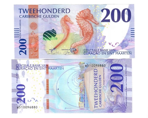 Curacao & Sint Maarten 200 Caribische Gulden 2025 P 5 UNC New Banknote