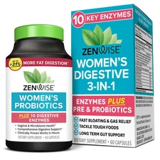 Zenwise Women'S Probiotic Digestive 3-In-1 plus 10 Digestive Enzymes - Clinicall